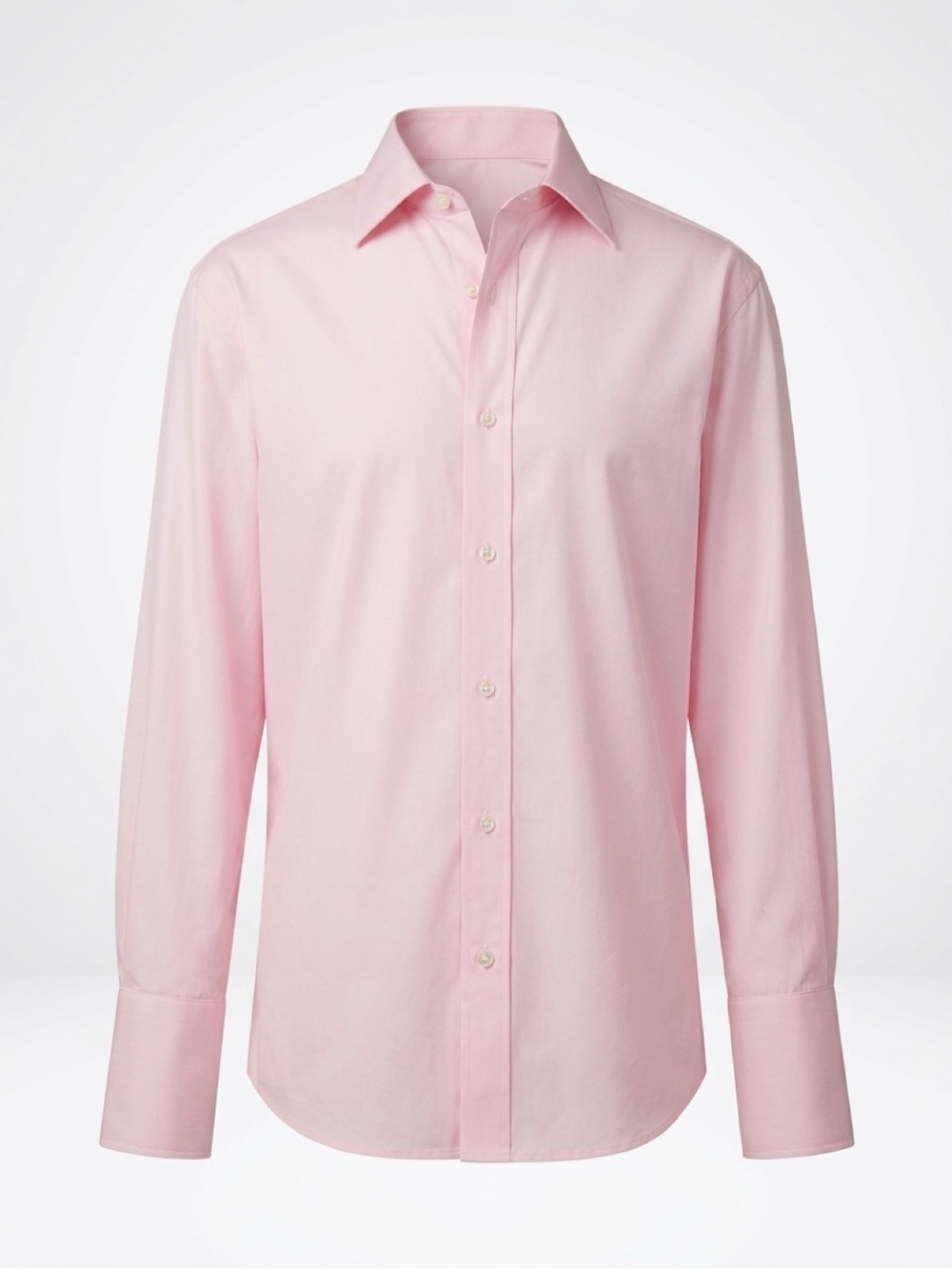 Charvet Dress Shirt, French Cuffs , Split Hem, Light Pink Check, MenM(39)15.5